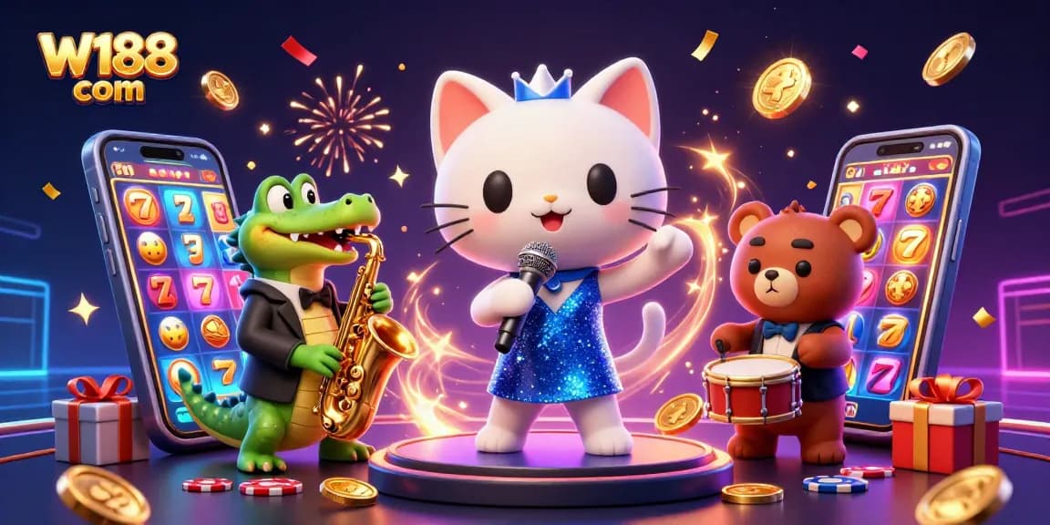 Engage in thrilling gameplay at W188 com with vibrant casino elements and enchanting characters.
