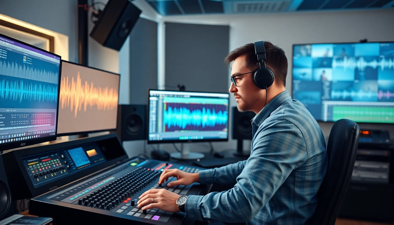 Creating exceptional sound with online audio mastering techniques in a professional studio.