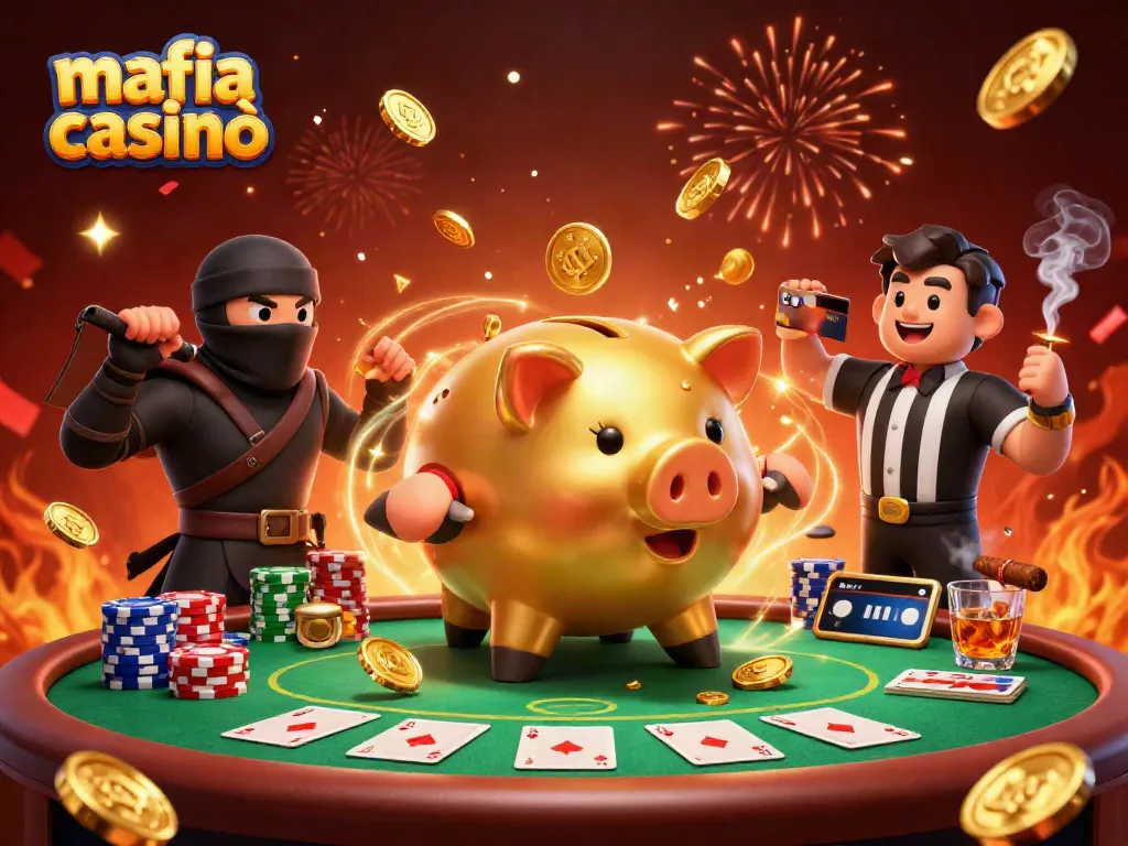 Experience engaging gameplay at mafia casinò with vibrant characters and exciting poker elements.