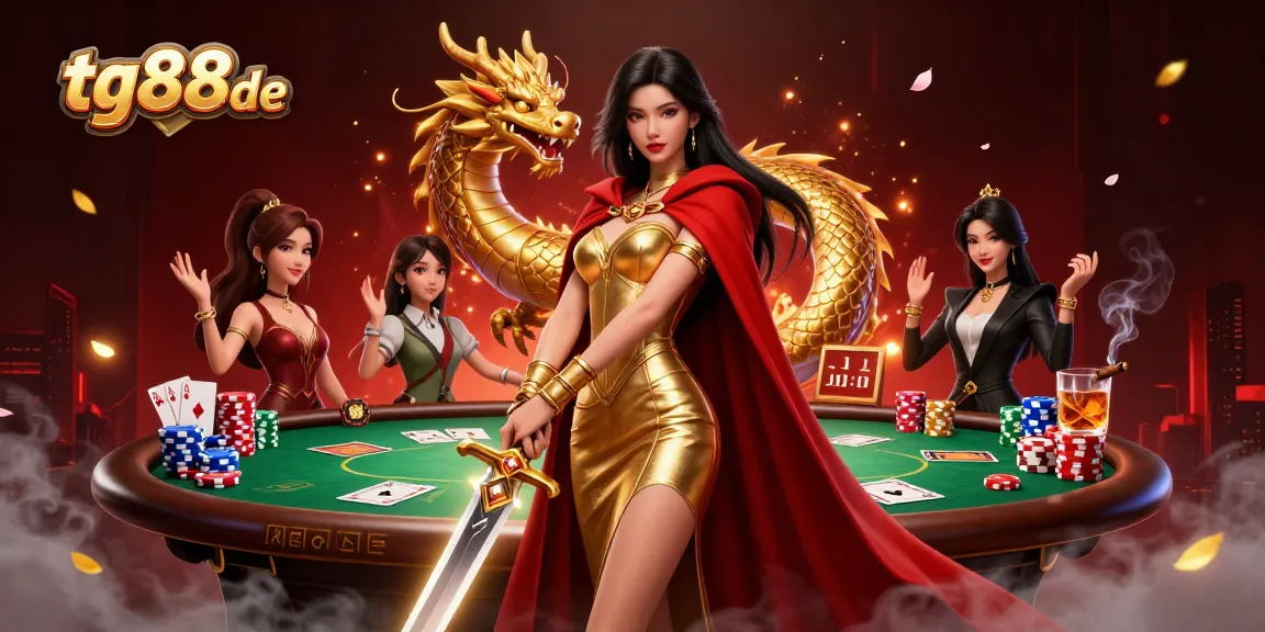 Experience thrilling poker action with tg88de, featuring a regal warrior queen ready to conquer the casino.
