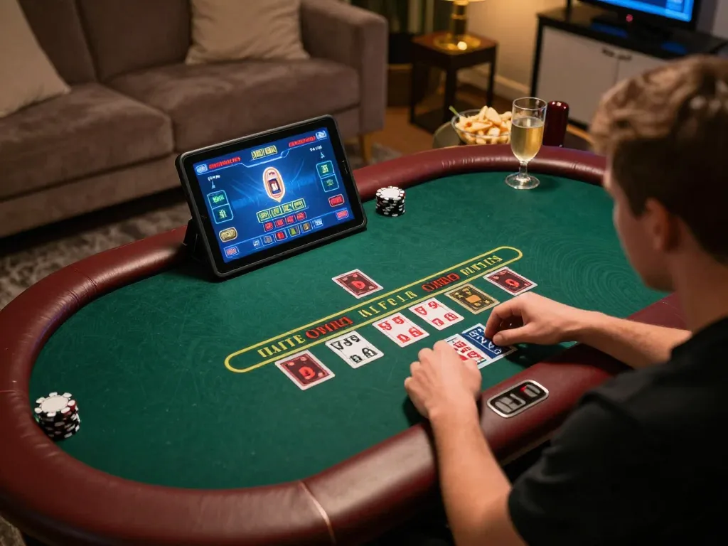 Engaging online gaming session on the trang chủ xx88 platform featuring a live dealer blackjack table and snacks.