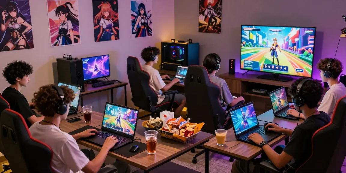 Engaged gamers enjoying thrilling free hentai games in a vibrant gaming lounge atmosphere.