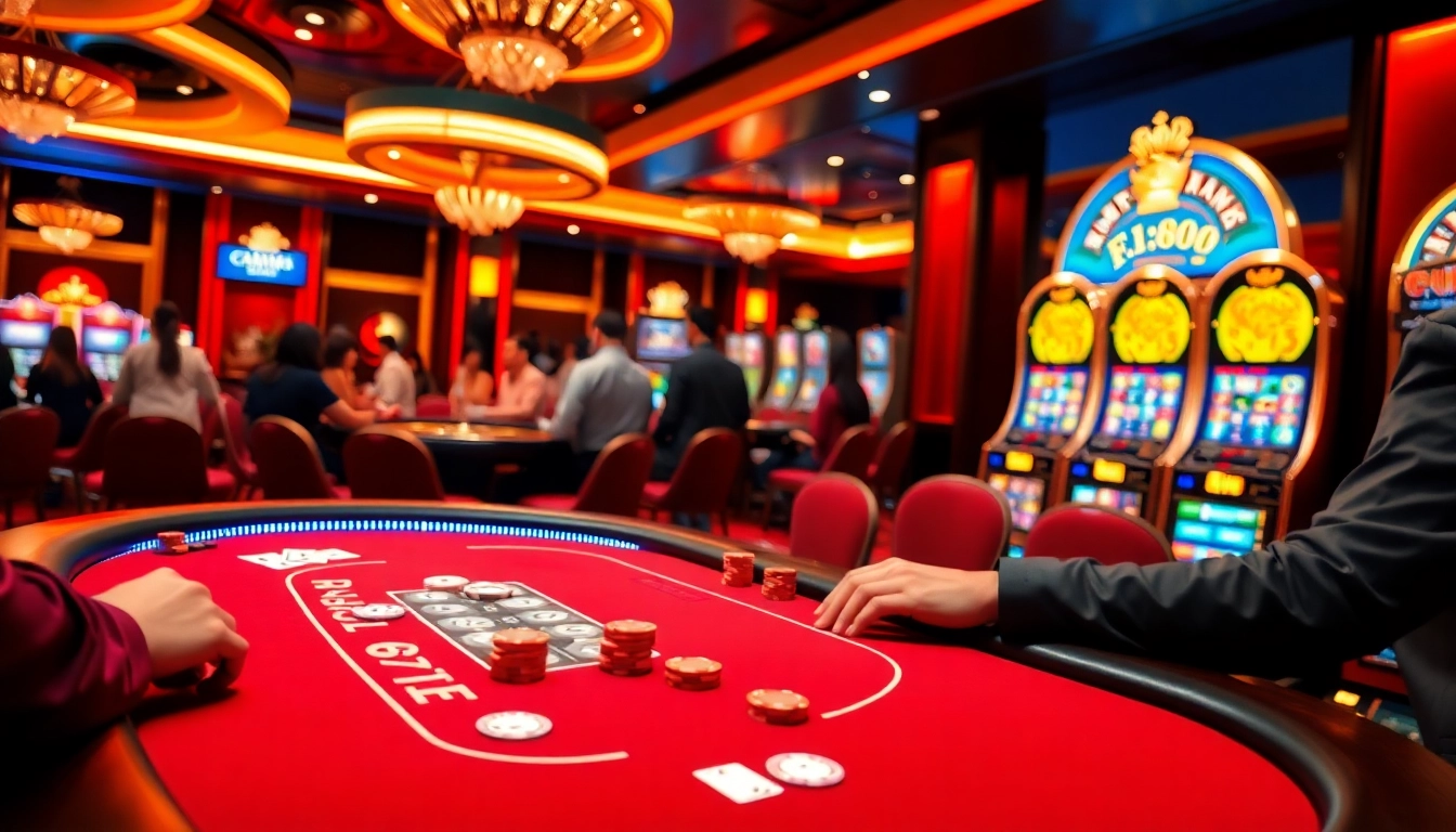 Experience the excitement of gambling at Nhà cái F168 with vibrant casino visuals, poker chips, and roulette.