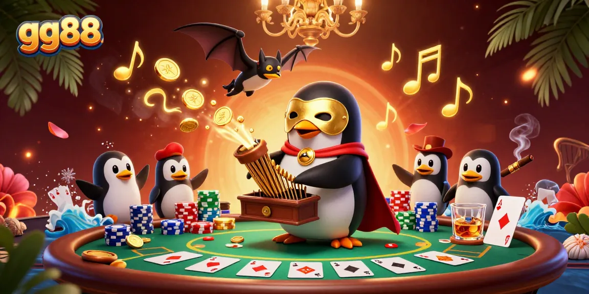 Engage with gg88's thrilling gaming adventures in a vibrant casino illustration.
