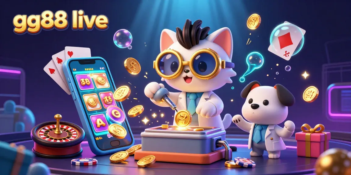 Experience thrilling entertainment with gg88 live, showcasing vibrant slot games and a dynamic scene.